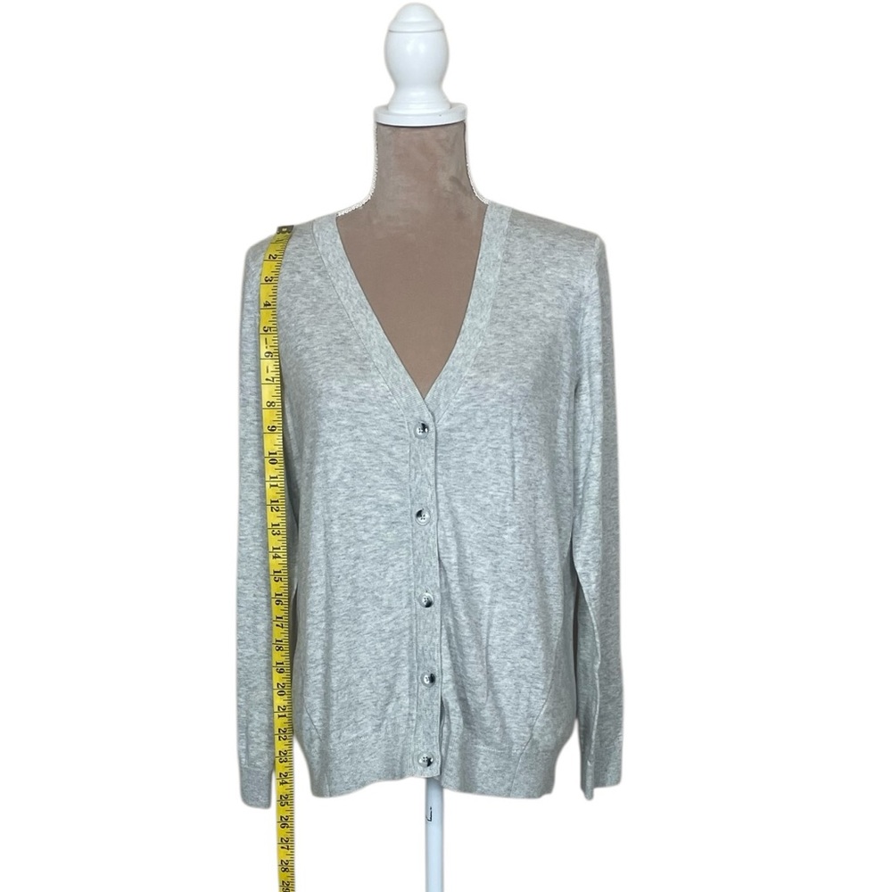 CAbi “Cobblestone” Light Gray Cardigan with Back Zipper (N-1) - Picture 6 of 11